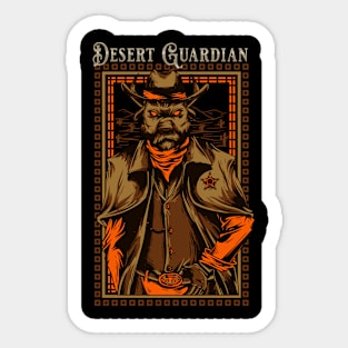 Desert Guardian Minotaur T-Shirt /Western Myth Tee Mythical Sheriff Shirt Sticker